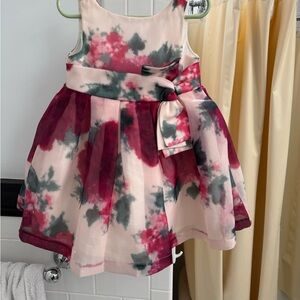 Janie and Jack Watercolor Floral Dress in Pink and Green 18-24m